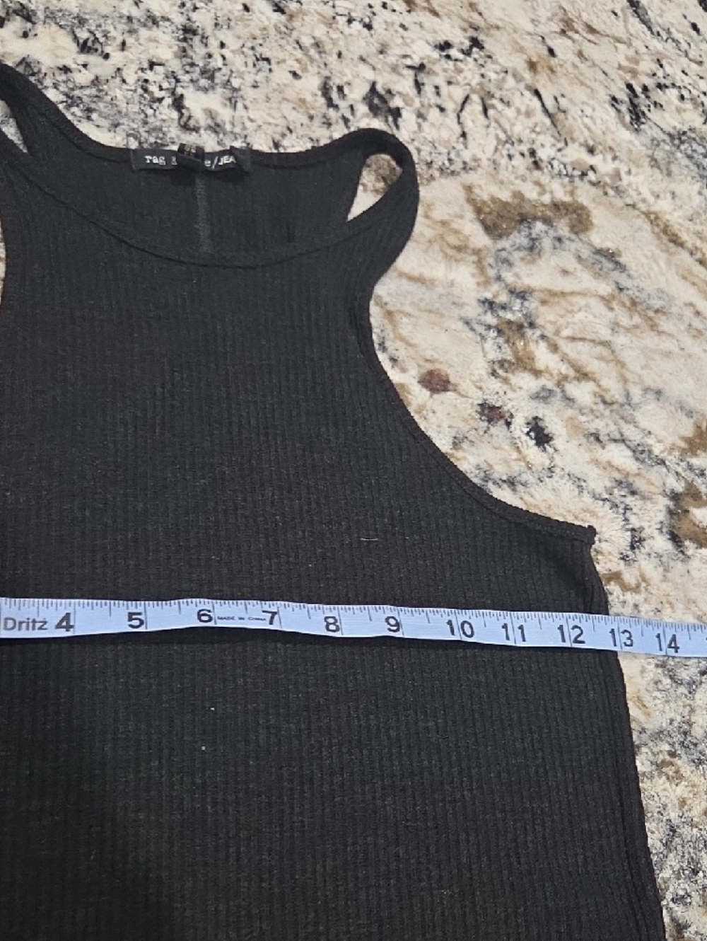 rag & bone Black Ribbed Racerback Tank - Picture 4 of 6